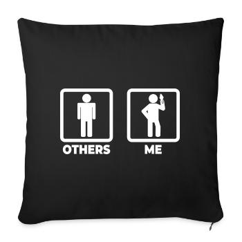 Figurine en bâton d’amateur de crème glacée - Housse de coussin décorative 45 x 45 cm - noir - Devant