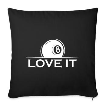 8 ball love it Billiards Team Club Group Graphics - Sofa pillowcase 17,3'' x 17,3'' (45 x 45 cm) - black - Front