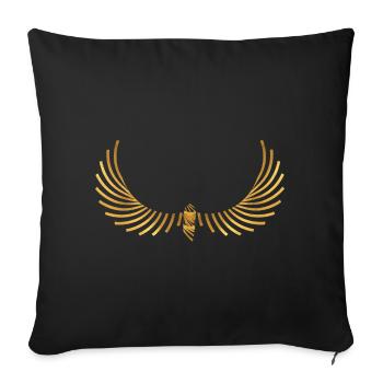 Ailes mystiques avec détails dorés - Housse de coussin décorative 45 x 45 cm - noir - Devant