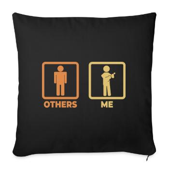 Me as a ukulele player - Sofa pillowcase 17,3'' x 17,3'' (45 x 45 cm) - black - Front