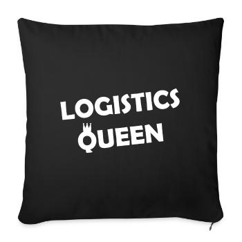 Women in Logistics - Sofa pillowcase 17,3'' x 17,3'' (45 x 45 cm) - black - Front