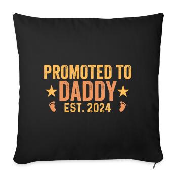 Promu au rang de papa est. 2024 - Housse de coussin décorative 45 x 45 cm - noir - Devant