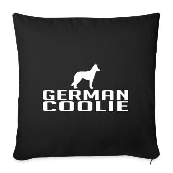 Coolie allemand chien race chiens Wilsigns - Housse de coussin décorative 45 x 45 cm - noir - Devant