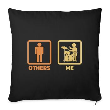 Figurine bâton de batteur - Housse de coussin décorative 45 x 45 cm - noir - Devant