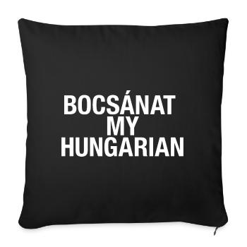 Learn Hungarian Hungary Language - Sofa pillowcase 17,3'' x 17,3'' (45 x 45 cm) - black - Front