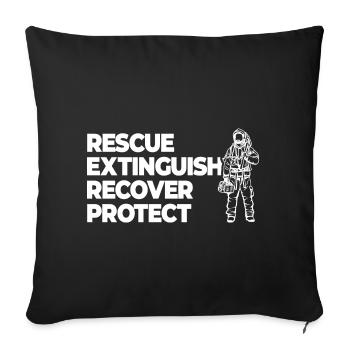 Motivation des pompiers - Housse de coussin décorative 45 x 45 cm - noir - Devant