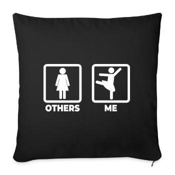 Ballet Dancer Stick Figure - Sofa pillowcase 17,3'' x 17,3'' (45 x 45 cm) - black - Front