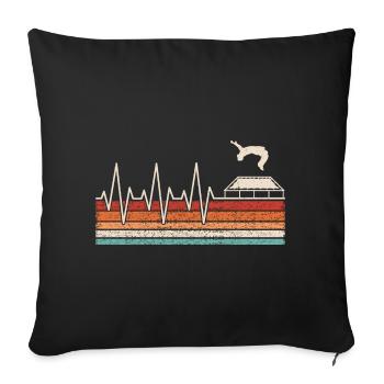 Battement de cœur de trampoline - Housse de coussin décorative 45 x 45 cm - noir - Devant