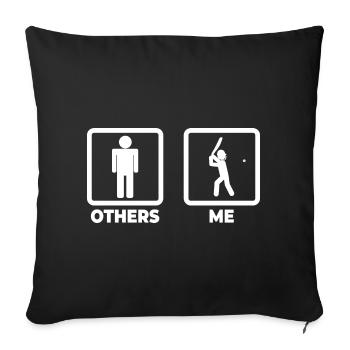 Cricket Stick Figure - Sofa pillowcase 17,3'' x 17,3'' (45 x 45 cm) - black - Front