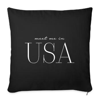 I love USA - Sofa pillowcase 17,3'' x 17,3'' (45 x 45 cm) - black - Front