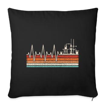 Chemist Heartbeat - Sofa pillowcase 17,3'' x 17,3'' (45 x 45 cm) - black - Front