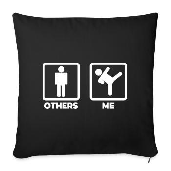 Karate Stick Figure - Sofa pillowcase 17,3'' x 17,3'' (45 x 45 cm) - black - Front