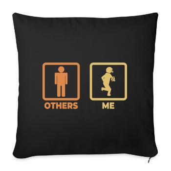 Figurines de football en bâton - Housse de coussin décorative 45 x 45 cm - noir - Devant
