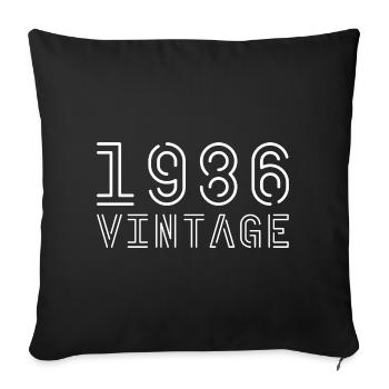 1986 vintage vintage 1986 birthday 1986 retro - Sofa pillowcase 17,3'' x 17,3'' (45 x 45 cm) - black - Front