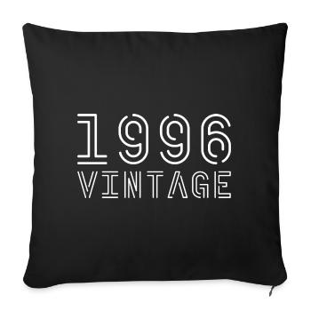 1996 vintage vintage 1996 birthday 1996 retro - Sofa pillowcase 17,3'' x 17,3'' (45 x 45 cm) - black - Front