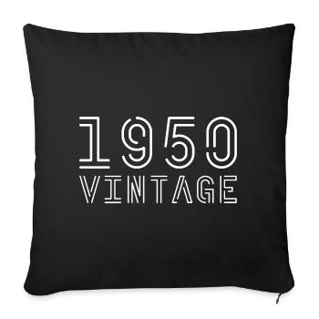 1950 vintage vintage années 1950 anniversaire années 1950 rétro - Housse de coussin décorative 45 x 45 cm - noir - Devant