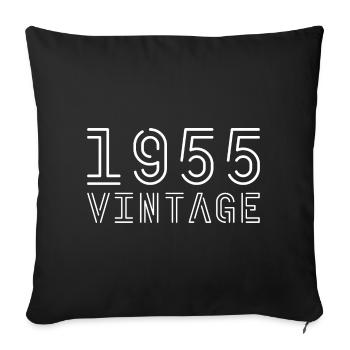 1955 vintage millésime 1955 anniversaire 1955 rétro - Housse de coussin décorative 45 x 45 cm - noir - Devant