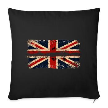 Drapeau de la Grande-Bretagne drapeau Union Jack Londres Royaume-Uni - Housse de coussin décorative 45 x 45 cm - noir - Devant