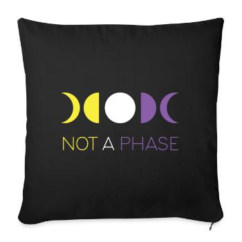 LGBTQ Pride Month - Not a Phase - Non-Binary - Sofa pillowcase 17,3'' x 17,3'' (45 x 45 cm) - black - Front