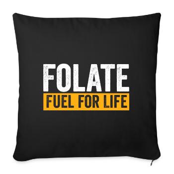 Folate Fuel For Life Power Source - Sofa pillowcase 17,3'' x 17,3'' (45 x 45 cm) - black - Front