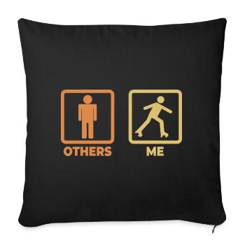Roller skater stick figure - Sofa pillowcase 17,3'' x 17,3'' (45 x 45 cm) - black - Front