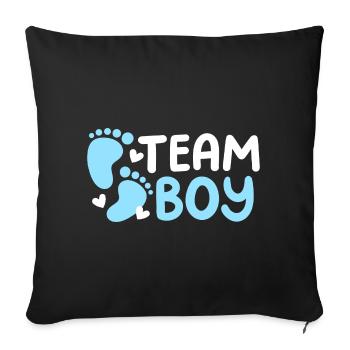 Team Boy: Bekanntgabe des Geschlechts des Babys - Sofakissenbezug 45 x 45 cm - Schwarz - Vorne