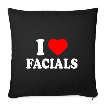 I love facials - Housse de coussin décorative 45 x 45 cm - noir - Devant