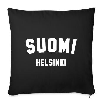 HELSINKI Suomi Finland - Sofa pillowcase 17,3'' x 17,3'' (45 x 45 cm) - black - Front