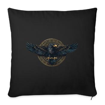 Le corbeau d’Odin Viking Valhalla Mythologie viking - Housse de coussin décorative 45 x 45 cm - noir - Devant