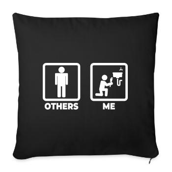 Installateur Stick Figure - Housse de coussin décorative 45 x 45 cm - noir - Devant