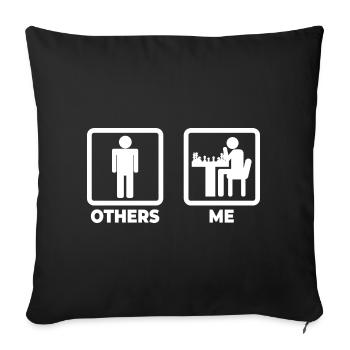 Chess Stick Figure - Sofa pillowcase 17,3'' x 17,3'' (45 x 45 cm) - black - Front
