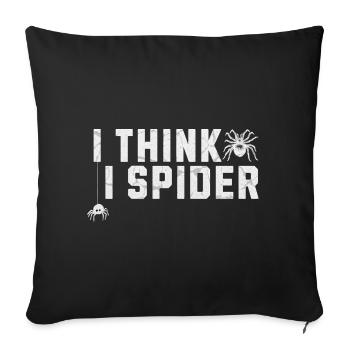 I Think I Spider Denglisch Spinnen Illustration - Sofakissenbezug 45 x 45 cm - Schwarz - Vorne