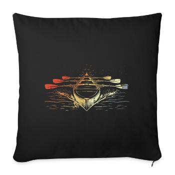 Rameur de course look vintage - Housse de coussin décorative 45 x 45 cm - noir - Devant
