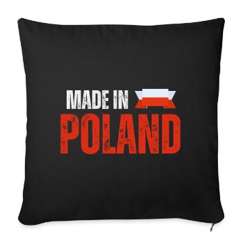 Fabriqué en Pologne, fierté polonaise - Housse de coussin décorative 45 x 45 cm - noir - Devant