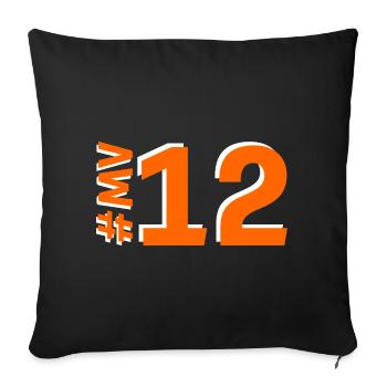 MV12 2025 - Housse de coussin décorative 45 x 45 cm - noir - Devant