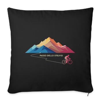 Passo Dello Stelvio Cycling - Sofa pillowcase 17,3'' x 17,3'' (45 x 45 cm) - black - Front