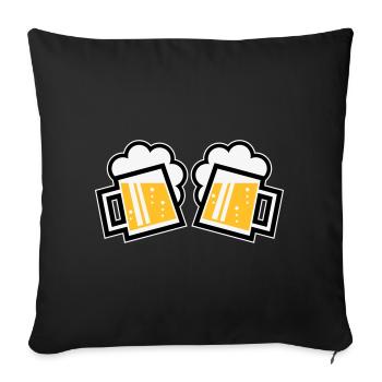2 Bavarian Beer Mugs To Toast (Ale / 3C) - Sofa pillowcase 17,3'' x 17,3'' (45 x 45 cm) - black - Front