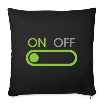 on button - Streamer und Gamer - Sofakissenbezug 45 x 45 cm - Schwarz - Vorne