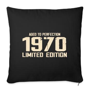 1970 Edition limitée 1970 Anniversaire 1970 Rétro - Housse de coussin décorative 45 x 45 cm - noir - Devant