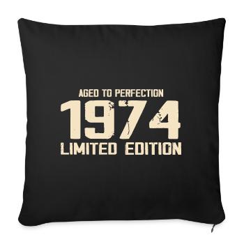 1974 Edition limitée 1974 Anniversaire 1974 Rétro - Housse de coussin décorative 45 x 45 cm - noir - Devant