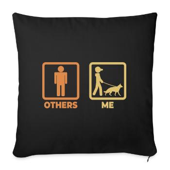 Figurine Berger Allemand - Housse de coussin décorative 45 x 45 cm - noir - Devant