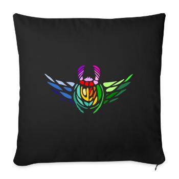 Pride Scarab – Diversity and Transformation - Sofa pillowcase 17,3'' x 17,3'' (45 x 45 cm) - black - Front