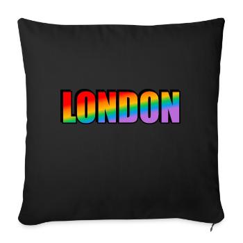 London Regenbogen LGBTQ Pride - Sofakissenbezug 45 x 45 cm - Schwarz - Vorne