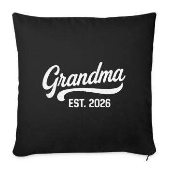 Grandma EST. 2026 - Sofa pillowcase 17,3'' x 17,3'' (45 x 45 cm) - black - Front