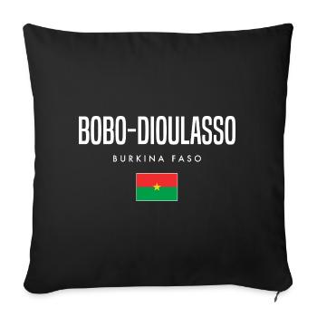 Bobo-Dioulasso Burkina Faso - Housse de coussin décorative 45 x 45 cm - noir - Devant