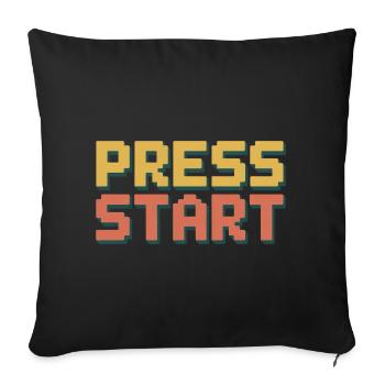 PRESS START Retro Gamer Pixel 8 Bit Arcade - Sofa pillowcase 17,3'' x 17,3'' (45 x 45 cm) - black - Front