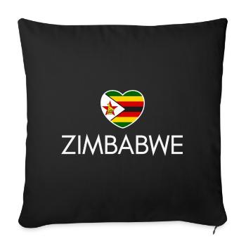 J’aime le Zimbabwe, c’est le cœur du Zimbabwe - Housse de coussin décorative 45 x 45 cm - noir - Devant