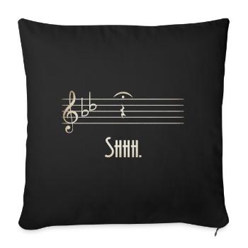Shhh Silent Melody Partition - Housse de coussin décorative 45 x 45 cm - noir - Devant