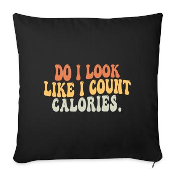Est-ce que j’ai l’air de compter les calories Foodies gourmand - Housse de coussin décorative 45 x 45 cm - noir - Devant