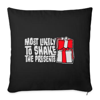 Le plus susceptible de secouer les cadeaux Noël Fun - Housse de coussin décorative 45 x 45 cm - noir - Devant